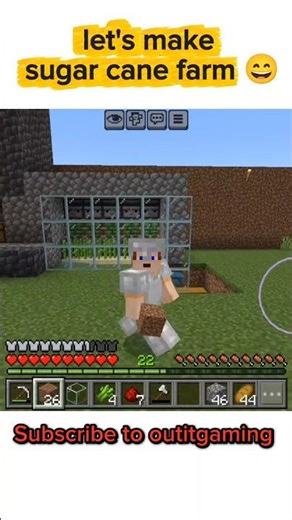 let's make sugar cane farm #minecraft #shorts