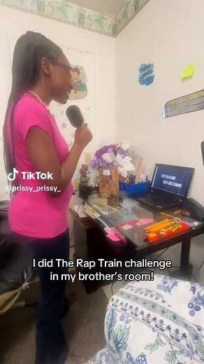 I randomly decided to share a video of me doing The Rap Train challenge in my brother’s room! Shoutout to my brother for recording the video! Yes, I know he was quiet most of the time when he recorded it, but I’m sure it’s because he didn’t want to throw me off! Well, with that being said, I hope you guys might like the video! (NOTE: I know my brother’s computer screen looks bad, so just ignore that! 😅😬) #rapping #freestyle #rapchallenge #raptrain #fyp