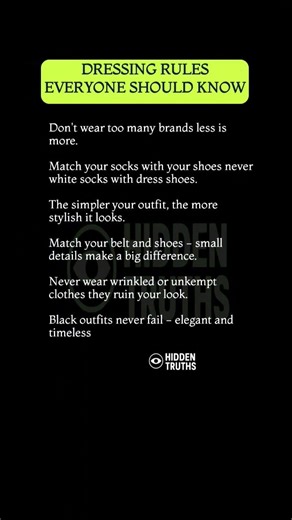 DRESSING RULES Everyone Should Know 👔✨ #StyleRules #MensFashion #CEO #selfimprovement #shorts