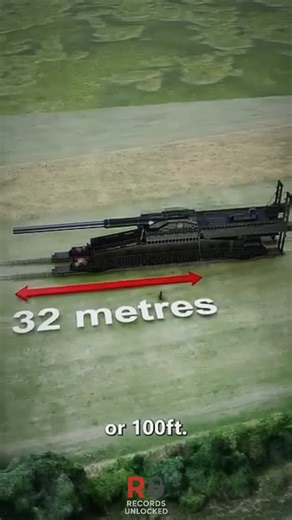 Records Unlocked on Instagram: "I need 1K followers on my WhatsApp Channel link in bio. Please support me! ❤️ Meet the BIGGEST Gun Ever Built! 🤯 Meet the Schwerer Gustav, the largest-caliber rifled weapon in history! Built by Nazi Germany during WWII, this monster weighed over 1,350 tons and stood 4 stories tall. It could fire shells weighing 7 tons about the size of an elephant over a distance of 47 kilometers! It was so massive that it needed thousands of men to lay double tracks and 500 men