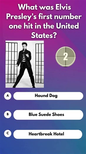 What was Elvis Presley's first number one hit in the United States?