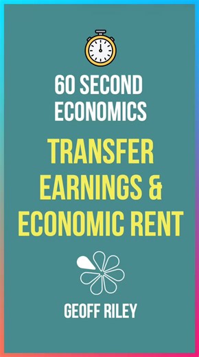 Transfer Earnings & Economic Rent Explained I 60 Second Economics Why do some workers earn far more than the minimum needed to keep them in a job? In this video, we break down the economic concepts of transfer earnings and economic rent. You’ll learn how a worker’s total income can be divided into the minimum payment needed to keep them in their current job - known as transfer earnings—and the extra surplus they receive, called economic rent. #economics #aleveleconomics #tutor2ueconomics