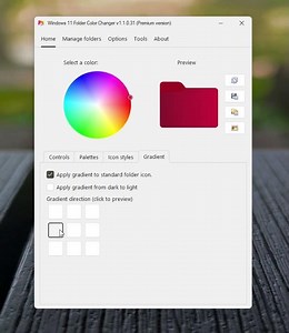 Customizable gradient on standard folder icon