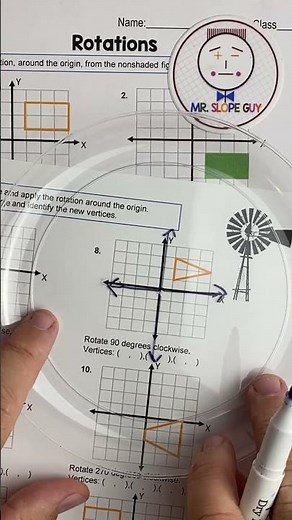 Rotations on the Coordinate Plane Math Manipulatives