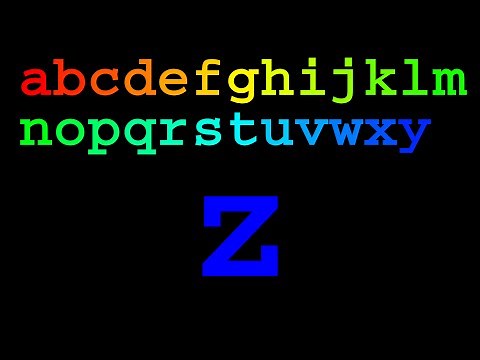 Latin alphabet in color - lower case letters