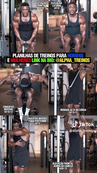 🔥OMBROS!👇🏼 Siga✅ Curta✅ Salve✅ Compartilhe✅ 🚨 O TREINO QUE VAI MUDAR SEU CORPO! 🔥 Planilhas e vídeos exclusivos para resultados de verdade! Acesse na bio: @Alpha_treinos 💪 📌 Exercícios: 1️⃣ Elevação Frontal – 4x12 👉 Ritmo lento e carga mais leve! 2️⃣ Remada Alta – 4x12 👉 Evite movimentar os joelhos, nada de impulso. 3️⃣ Elevação Frontal Acima da Cabeça– 3x15 👉 Use carga super leve (segunda variação de movimento frontal). 4️⃣ Crucifixo Inverso para Posterior de Ombros – 4x10 👉 Usei 5kg