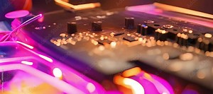 Futuristic Neon-Lit Motherboard Animation with Dynamic Morph Effects. High-Tech Circuit Board Animation. Neon Glow and Dynamic Morph