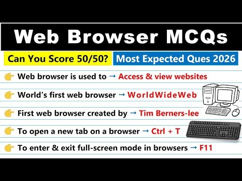 Top 50 Web Browser MCQs 🔥 | Most Expected Questions 2026 | Computer GK 