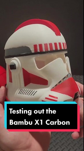 Testing out the @BambulabGlobal X1 Carbon printer with a 50% scale Coruscant Guard Clone Trooper Helmet! I'll be giving one of these printers away in my latest Patreon contest - check my patreon page for more details, link in my bio! #starwars #clonewars #clonetrooper #501st #501stlegion #3dprinting #3dprinted #3dprint #gaming #fortnite #bambulabx1carbon #coruscantguard #galacticarmory