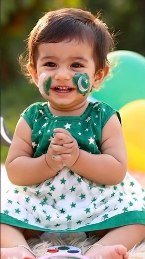Celebrating Independence Day with baby girl #shortsfeed#babygirl #baby #girl #pakistani #face
