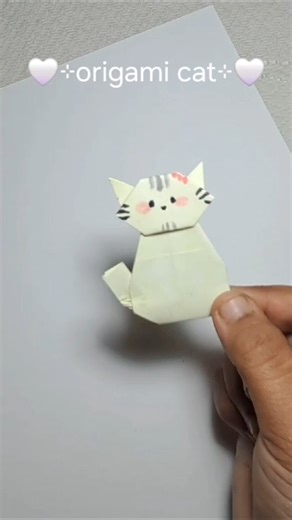 cutest origami catttttttttt 🤍🥹 #diy #homemadepapercraft #shorts