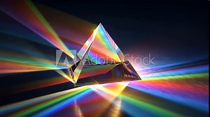 Prism Diffraction: Light dances through a crystal prism, splitting into a spectrum of vibrant colors, illustrating the beauty of light and its composition.