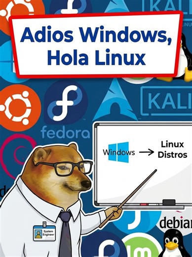 ¿Usas Windows y quieres empezar con Linux sin sufrir? 🪟➡️🐧 En este video te explico qué distribuciones de Linux son ideales para usuarios de Windows y cómo dar el primer paso sin miedo; si te sirve, dale like ❤️, comenta desde qué versión de Windows vienes y comparte para que siga subiendo más contenido práctico de Linux 👇 #linux #windows #distribuciones #sysadmin #linuxbeginner