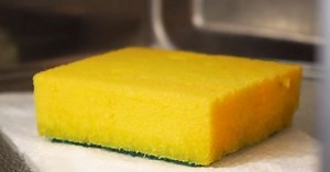 Simple Way To Clean & Deodorize Sponge In The Microwave