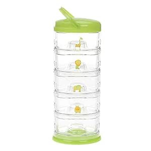 Innobaby Packin' Smart Stackable and Portable Storage System for Formula, Baby Snacks and More. 5 Stackable Cups in Lime Sorbet. BPA Free.