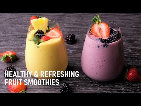 Healthy & Refreshing Fruit Smoothies | Tropical Mango Smoothie & Berry Smoothie