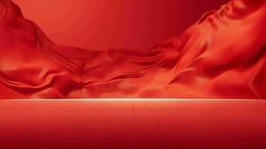 Flowing red cloth background, 3d rendering.