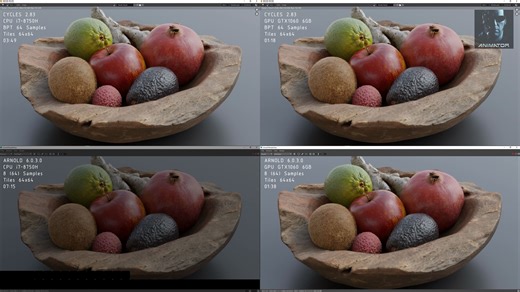 【4K】- Blender 2.83 CYCLES vs Maya 2020.2 ARNOLD 谁是最强渲染引擎–4倍速对比
