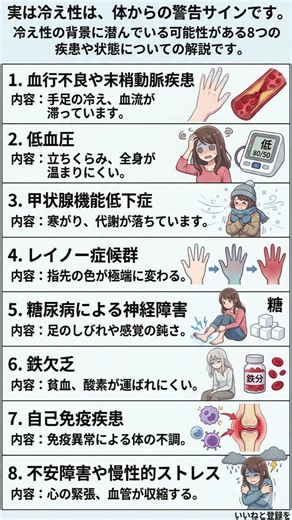【1分チェック】あなたの冷え性はどのタイプ？立ちくらみ・しびれ・色の変化…隠れた病気を見抜く方法