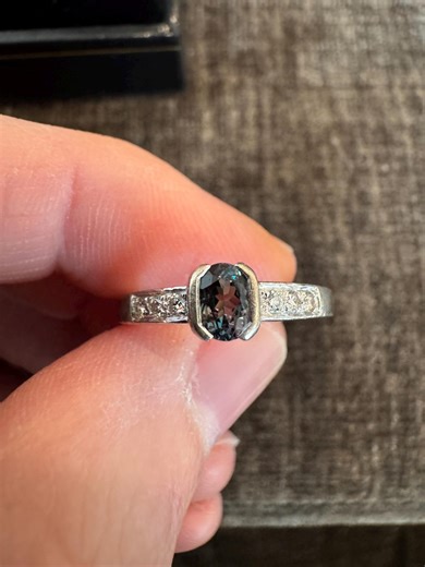 Color Change Natural Alexandrite Platinum Ring With Diamonds - Etsy