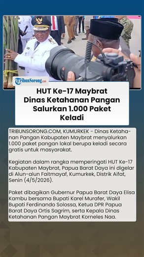 HUT Ke-17 Maybrat, Dinas Ketahanan Pangan Salurkan 1.000 Paket Keladi