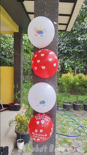 Balon warna putih merah #shorts