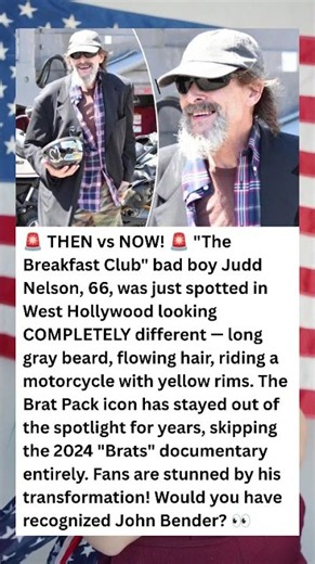 😱 JUDD NELSON, 66, UNRECOGNIZABLE IN RARE SIGHTING! You Won't Believe The Breakfast Club Star Today
