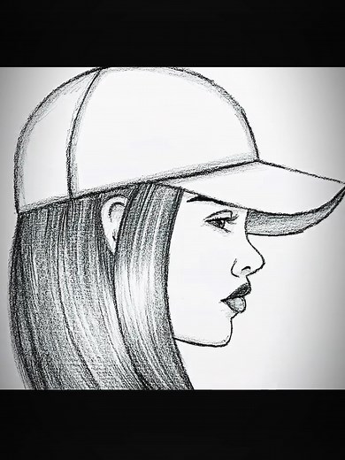 Draw a beautiful girl with a cap 🧢 easy drawing step by step ✏️🎨#Arttips #USA #drawingtutorial #creativity #artcommunity