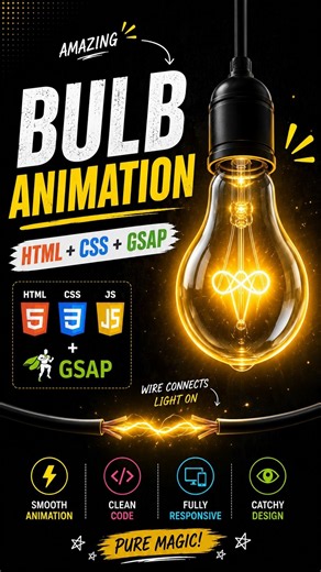 💡 I Created This Amazing Bulb Animation Using HTML, CSS & GSAP! 🔥