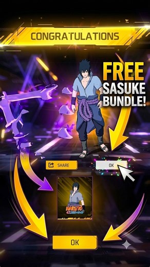 Free Sasuke Bundle 🥳🤑 | Miss kiya To Gya 😥 #freefire #shorts #ffxnaruto