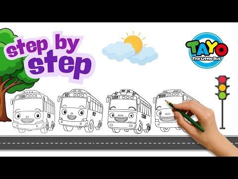 How to Draw All the Main Characters from Tayo the Little Bus Step by Step | Easy Kids Drawing Video