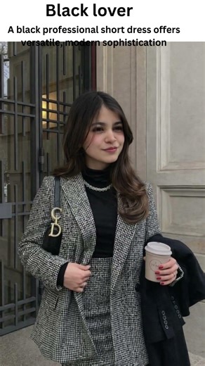 A black professional short dress offers versatile, modern sophistication #fashiontips