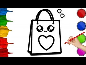 How to draw a Cute shopping Bag Easy | How to draw a handbag