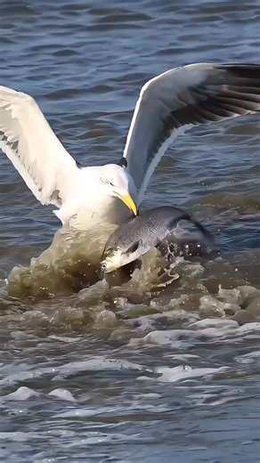 389K views · 3.6K reactions | Great black-backed gull catches a large fish #seagull #birdwatching #nuturelovers #bird #animalworld #wildbird #wildlifeplanet | wildlife park | Facebook
