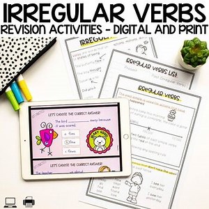 Irregular Verbs Learning Pack | Digital   Printable Support | Test Prep