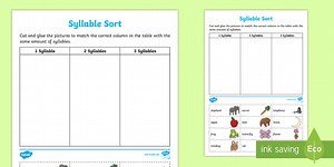 Syllable Sort Worksheet