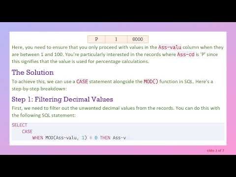How to Use a CASE Statement in SQL to Filter Values Between 1-100