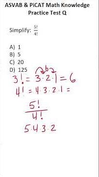 ASVAB/PiCAT Math Knowledge Practice Test Question: Factorials #acetheasvab with #grammarhero