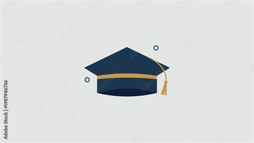Graduation cap animation suitable for celebrations and events footage, playful graduation ceremony scenes, school promotions, and educational content.