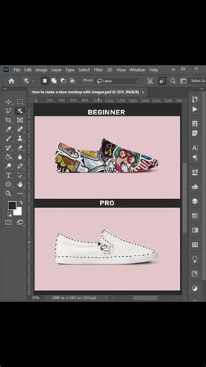 Beginner vs Pro! How to Create a Cool Shoe Mockup in Photoshop 👟🔥 #photoshop #design #graphicdesign
