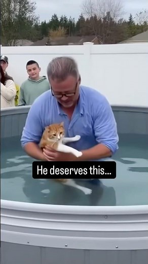 Baptizing Cat Goes Hilariously Wrong 😹💦