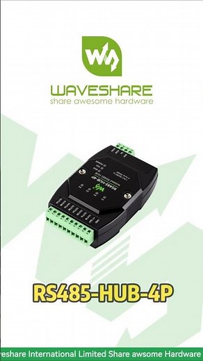 Industrial 4-Ch RS485 Hub ,1-to-4 RS485 Port Expansion,Industrial Isolation & Signal Relay#waveshare