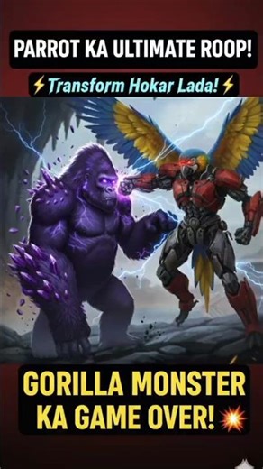 PARROT vs GORILLA MONSTER ⚡ Ultimate Transformation Fight! 🤯🔥 #shorts