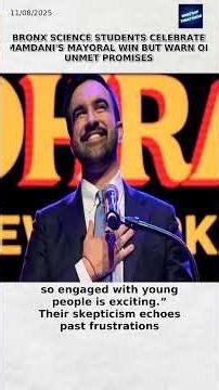 Bronx Science students celebrate Mamdani's mayoral win but warn of unmet promises