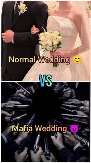 Normal Wedding 😊 VS Mafia Wedding😈#mafia#wedding#short#shorts#korea
