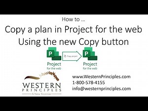 How to copy a project in Project for the web with the Copy Button