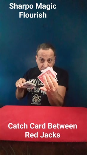 Sharpo Magic Flourish. Spring a Card & Catch It Between Two Other Cards. #sharpo #magic ##cardtricks