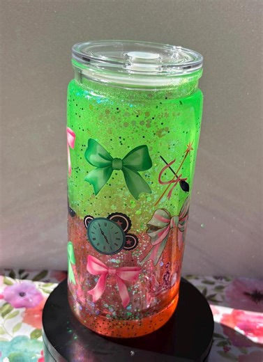 Wicked Pink and Green Lava Flow Acrylic Tumbler 20oz - Etsy