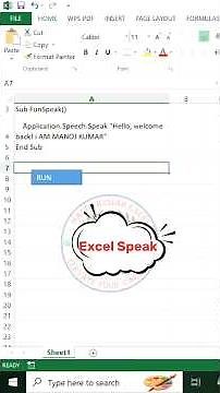 How to Make Excel Speak! | VBA Application.Speech.Speak Tutorial#excel