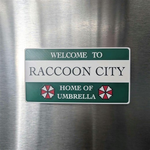 Welcome to Raccoon City Magnet: Game Room Decor, Kitchen Decor - Etsy